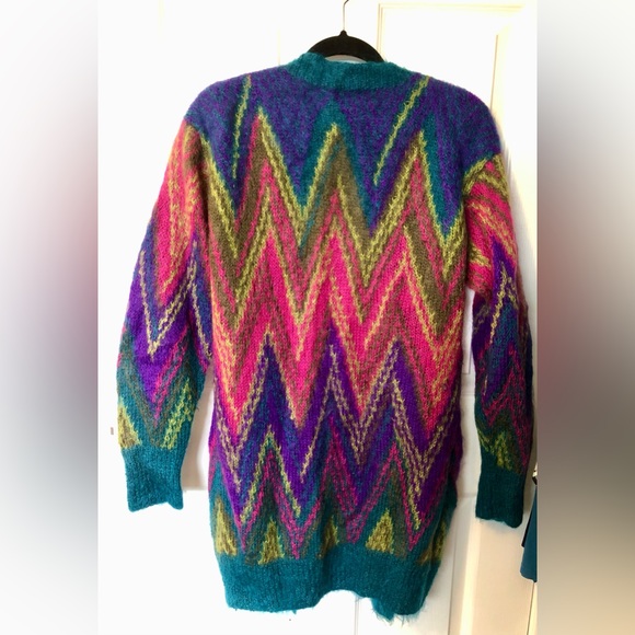 S Mohair Rainbow Cardigan 80s Vintage - Picture 6 of 8